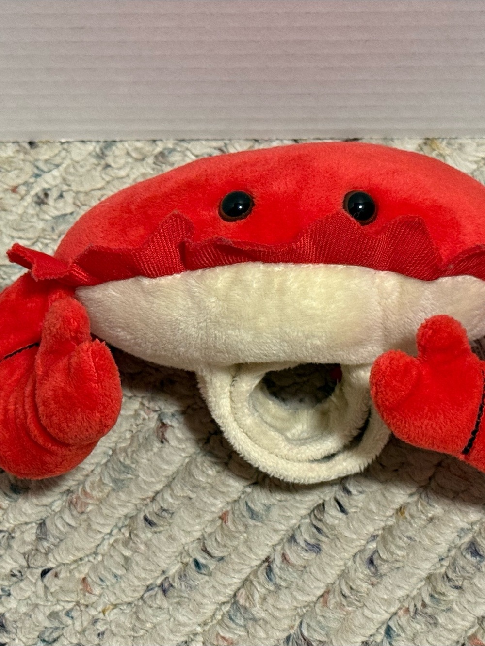 Red crab slap bracelet by the petting zoo